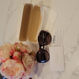 CHLOE Tortoise with Gold Accent Sunglasses